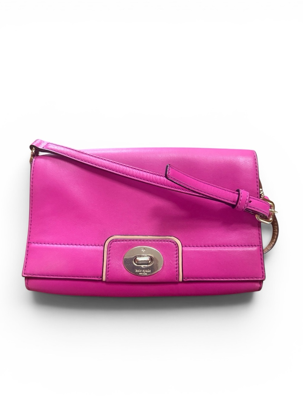 kate spade Hot Pink Leather Crossbody Bag with Turn-Lock
